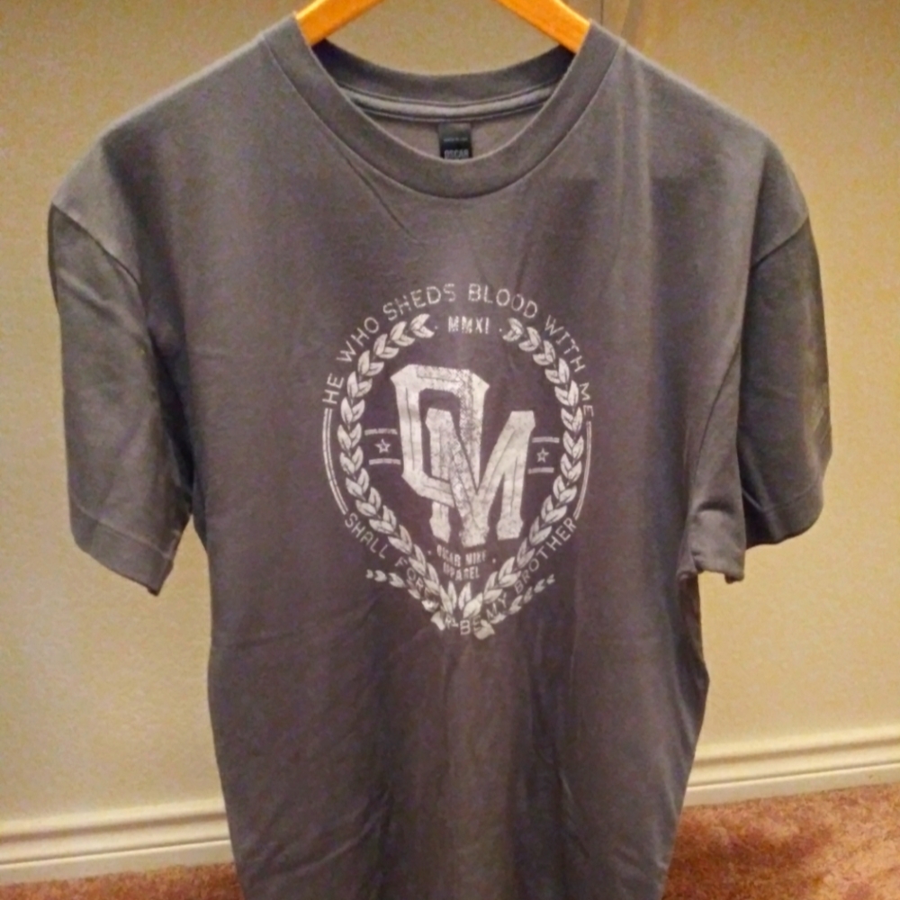 Oscar Mike T-Shirt (Gray & White)